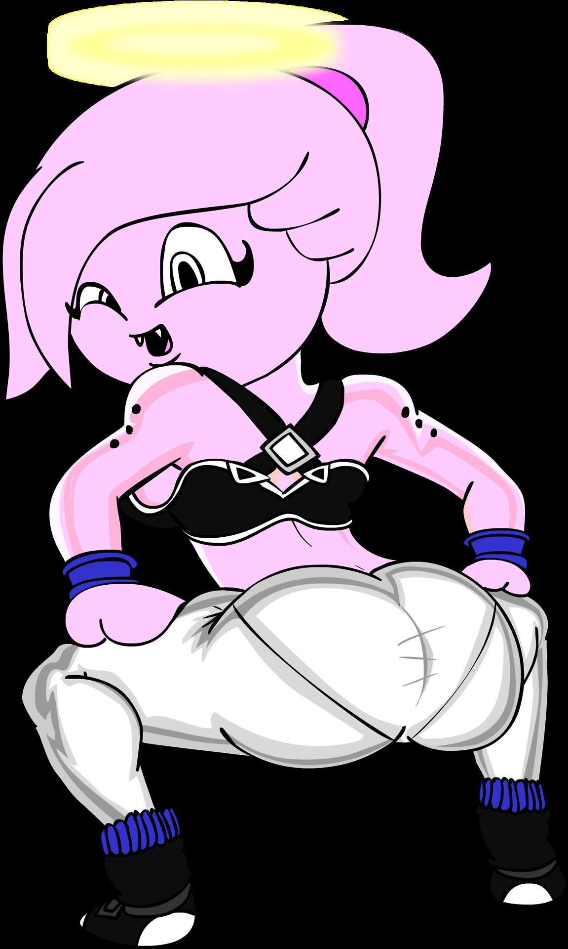 butt_focus clothed clothed_female dragon_ball dragon_ball_xenoverse female_majin female_majin_buu female_only huge_ass j-buu majin monster_girl original_character presenting_hindquarters seductive_look toonziestv