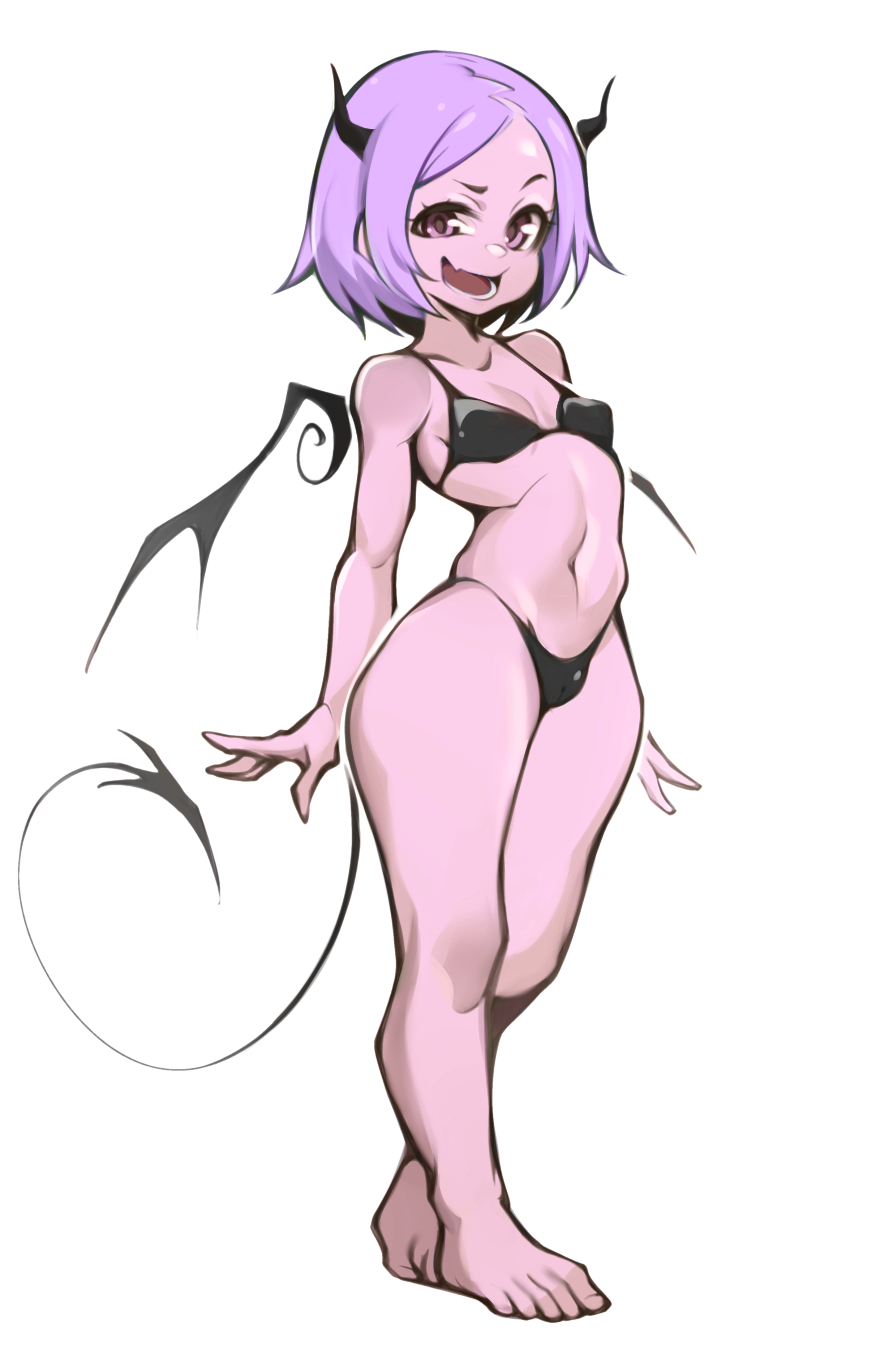 bikini, character request, demon, demon girl, female, lentiyay, solo, tagme