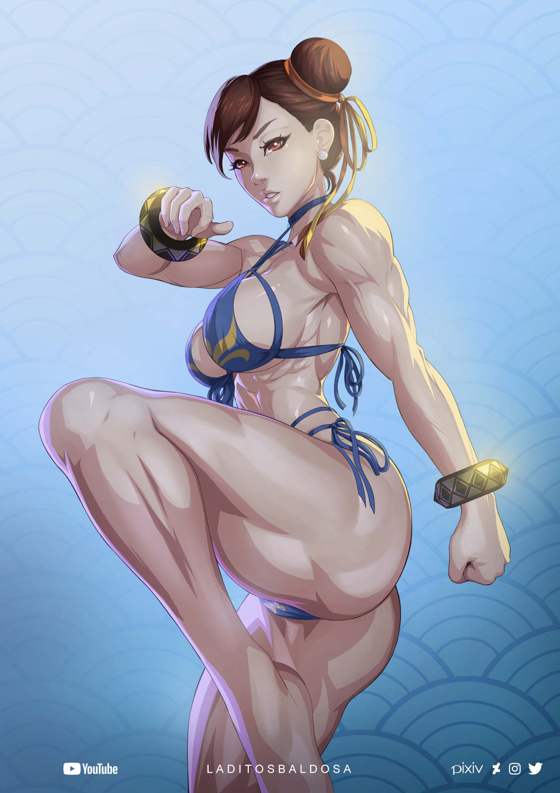 1girls asian asian_female ass athletic athletic_female big_ass big_breasts bikini breasts cameltoe capcom chun-li female female_only laditosbaldosa light-skinned_female looking_at_viewer sideboob street_fighter street_fighter_6 thick_thighs wide_hips