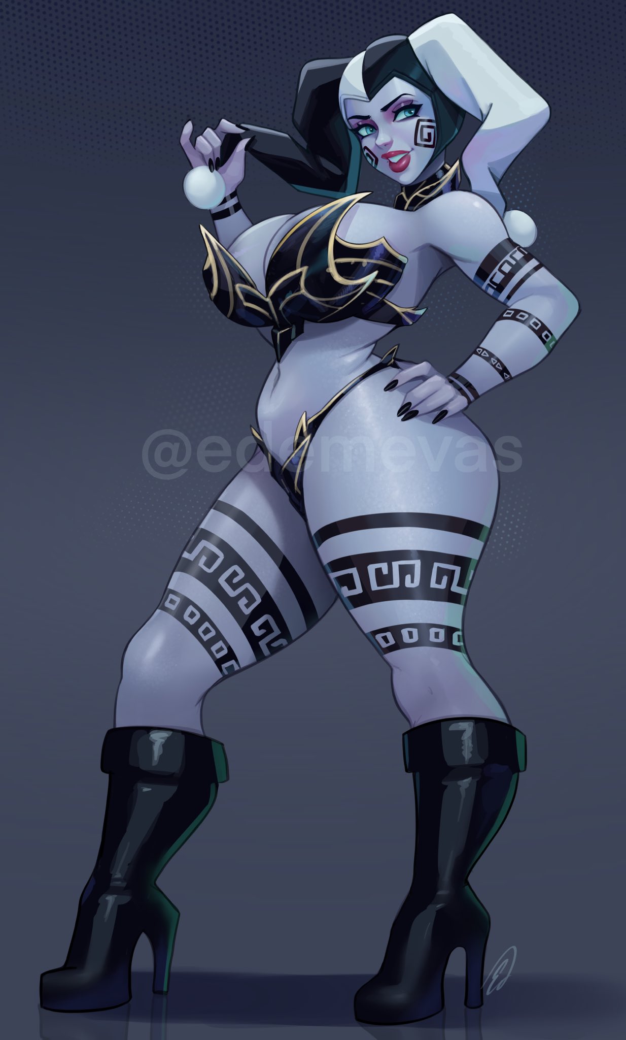 1girls, edemevas, female, female only, hi res, original, solo, thighs, wide hips