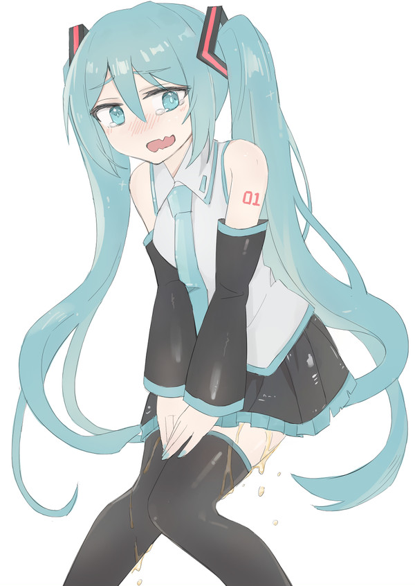 embarrassed hatsune_miku isawa omorashi pee_holding peeing peeing vocaloid wetting wetting_clothing wetting_self