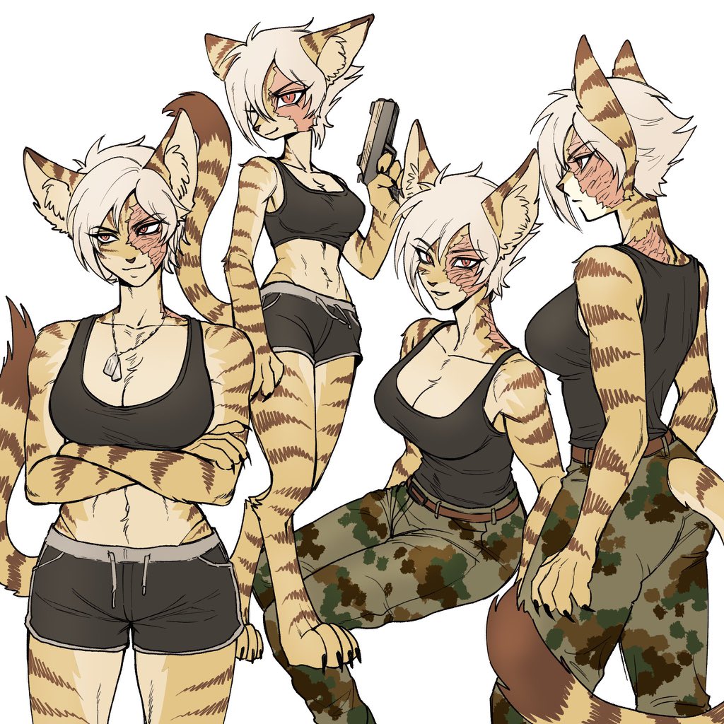 big_breasts breasts cursedanchovy female female_focus female_only furry furry_only scar tagme tomboy