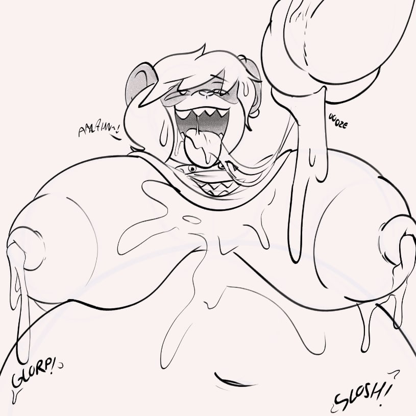 1boy 1girls ahe_gao ahegao anon anthro big_balls big_belly big_breasts big_penis breasts cum cum_drip cum_in_mouth cum_inflation cum_on_body cum_on_breasts cum_on_upper_body cumflated_belly cumflation emmy_dook female furry furry_female huge_balls huge_breasts huge_cock huge_penis inflation lactation looking_pleasured milk overweight sharp_teeth squealydealy tongue tongue_out unseen_male_face