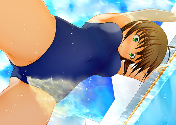 blush large_breasts one-piece_swimsuit peeing peeing_in_pool peeing_into_pool peeing_on_viewer peeing_self peeing_underwater pool pullpull15 surprised swimming_pool swimsuit swimwear urinating_female water wetting wetting_self