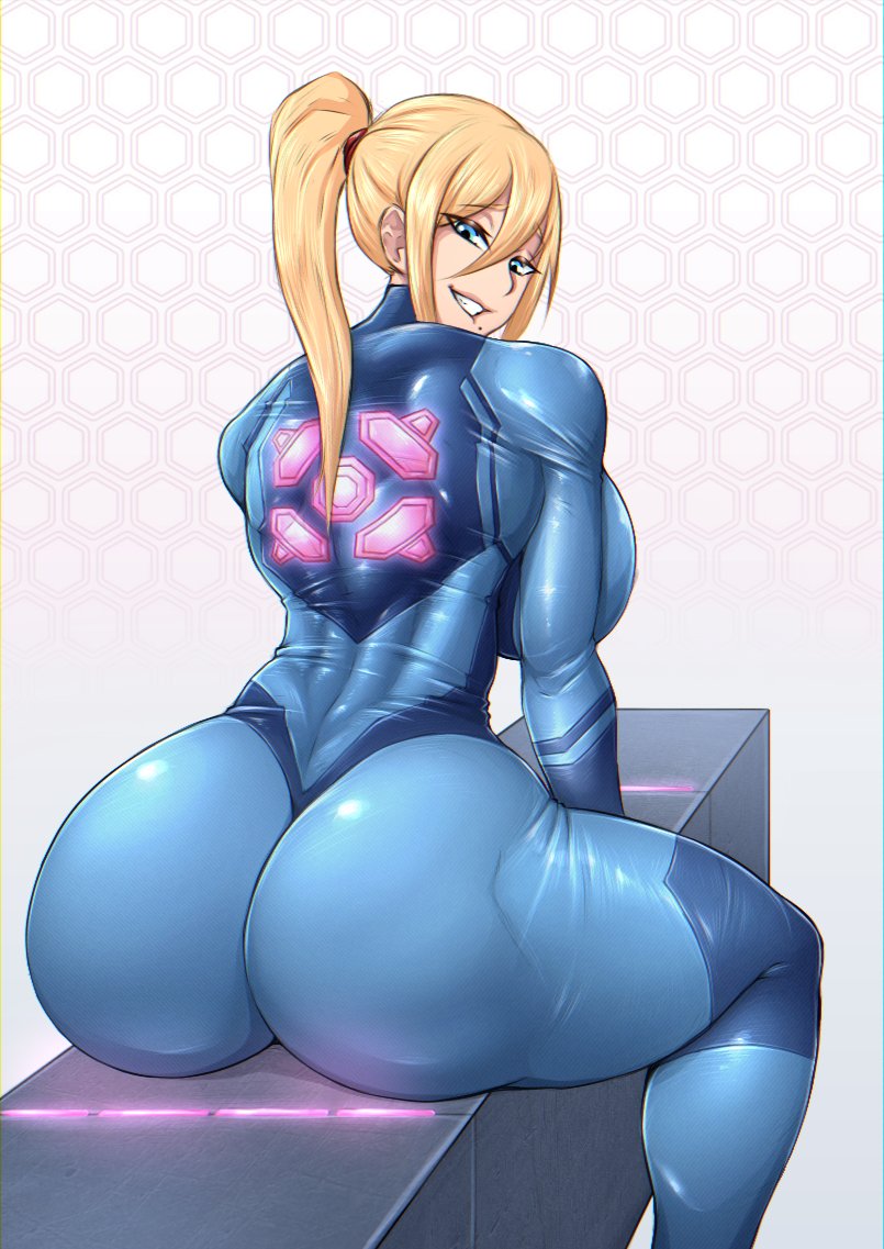 1girls ass big_ass big_breasts big_butt biting_lip blonde_female blonde_hair blue_eyes bodysuit bottom_heavy breasts butt clothed clothes clothing female female_only fully_clothed hips huge_ass huge_butt human human_only humanoid large_ass large_breasts large_butt looking_back metroid muscular_back muscular_female nintendo ponytail samus_aran simple_background sitting smile solo solo_female thick thick_ass thick_thighs thighs top_heavy vicsenpai voluptuous white_background wide_hips zero_suit zero_suit_samus