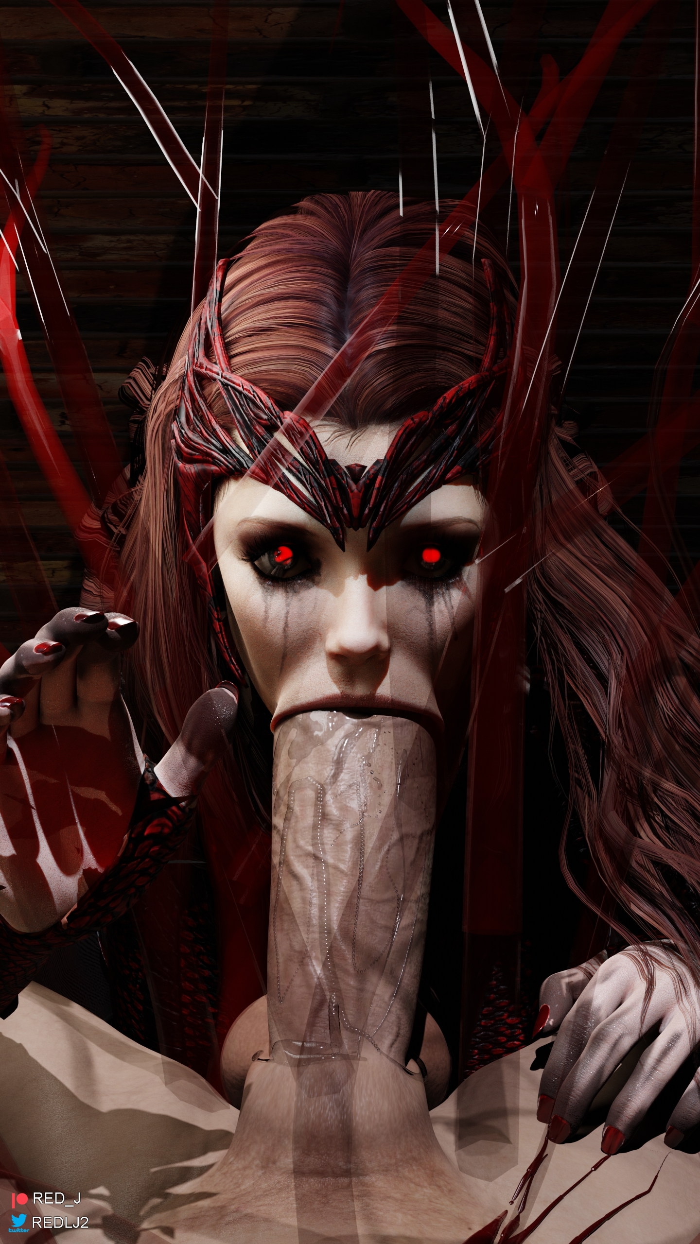 :>=, 1boy, 1girls, 3d, athletic, athletic female, avengers, blender, blender (software), blowjob, brown hair, elizabeth olsen, fellatio, female, high resolution, huge cock, human, light skin, light-skinned male, long hair, male, marvel, marvel cinematic universe, marvel comics, mutant (marvel), oral, penis, rape, red eyes, red lj, scarlet witch, unseen male face, wanda maximoff, witch