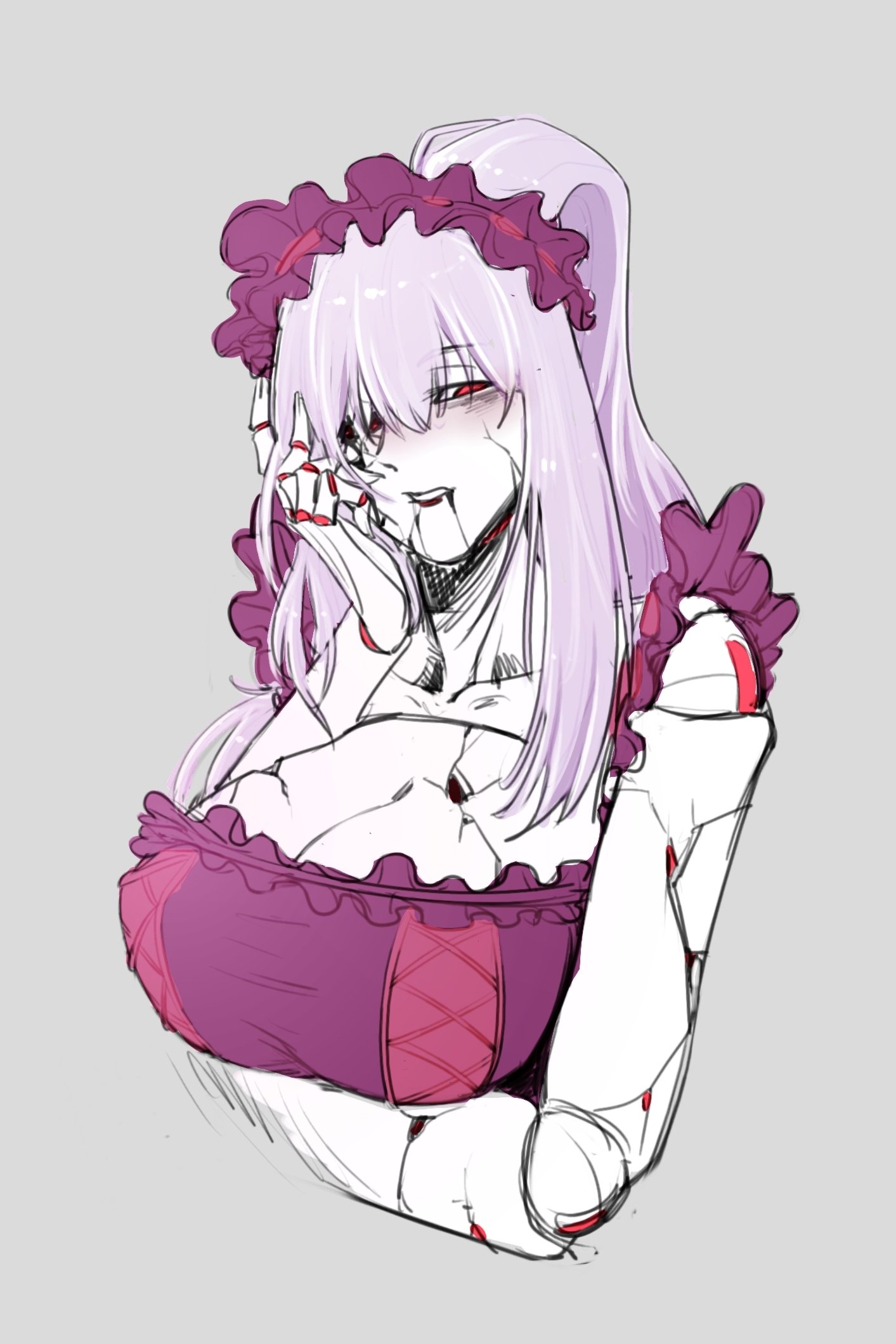 1boy, big breasts, boob window, breasts, doll, doll joints, f1shb0ne, female, gothic, gothic lolita, horny, indie virtual youtuber, jowol, large breasts, living doll, maid, maid headdress, maid outfit, maid uniform, male, marionette, monster girl, ponytail, porcelainmaid, puppet, sadistic, sadistic smile, streamer, twitch.tv, virtual youtuber, vtuber, white hair