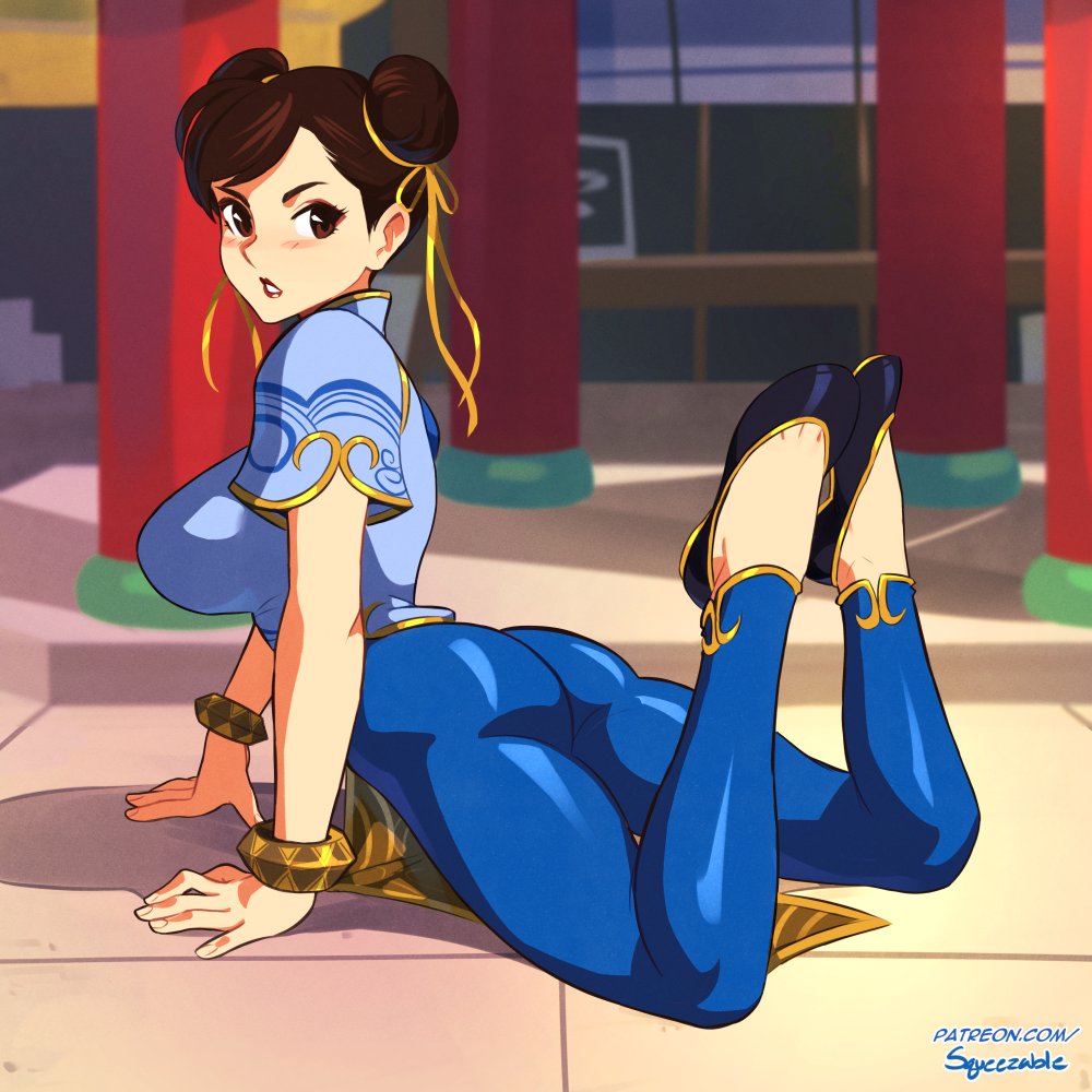 1girls, alternate version available, arched back, artist name, artist signature, asian, asian female, ass, big ass, big breasts, big butt, blush, blush lines, bracelet, bracelets, breasts, brown eyes, brown hair, busty, capcom, chun-li, curvy, detailed background, double bun, feet, feet up, female, female focus, female only, hair bun, hair buns, hair ribbon, large ass, large breasts, laying, laying down, leggings, light skin, light-skinned female, looking back, looking to the side, lying, lying down, ribbon, sideboob, solo, solo female, solo focus, squeezable, street fighter, street fighter 6, tagme, the pose, thick thighs, thighs, voluptuous
