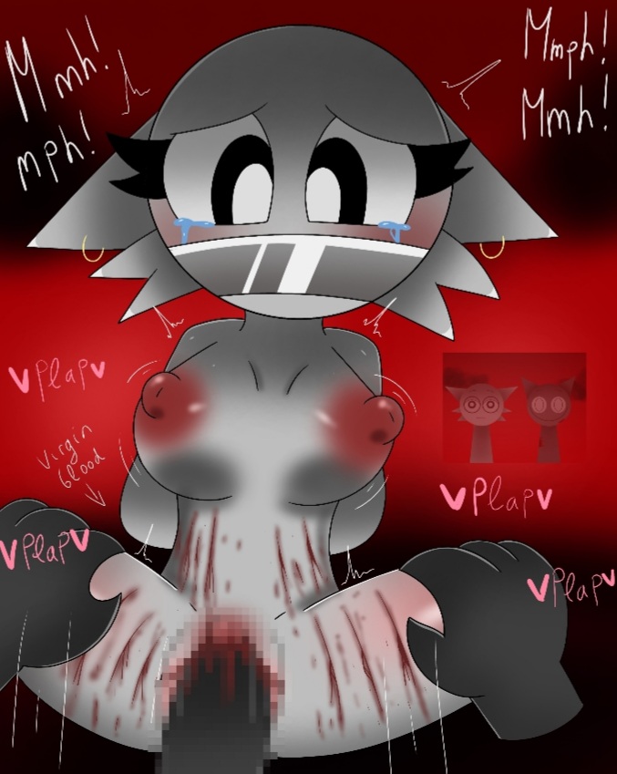 blood blurred_background crying feline feline_humanoid forced_penetration grabbing_legs gray_(sprunki) incredibox incredibox_mod legs_apart lemon_waifu loss_of_virginity muffled_words onomatopoeia penetrated penetration penile penile_penetration penis penis_in_pussy point_of_view pov pussy rape raped raped_female raped_girl scared scared_expression scared_face scratches sex sprunki struggling taped_mouth text vagina vaginal vaginal_penetration vaginal_sex virgin virginity_loss wenda_(sprunki) white_body