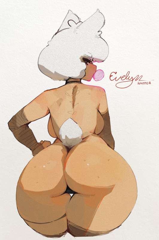 big_ass big_breasts drmover evelynn_winter looking_back roblox tagme thick_thighs white_background white_hair