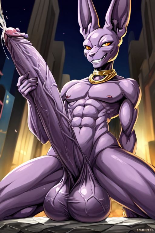 ai_generated beerus big_balls big_penis cocky69 dragon_ball_super excessive_size gay long_penis muscular veins_on_dick veiny_balls veiny_penis