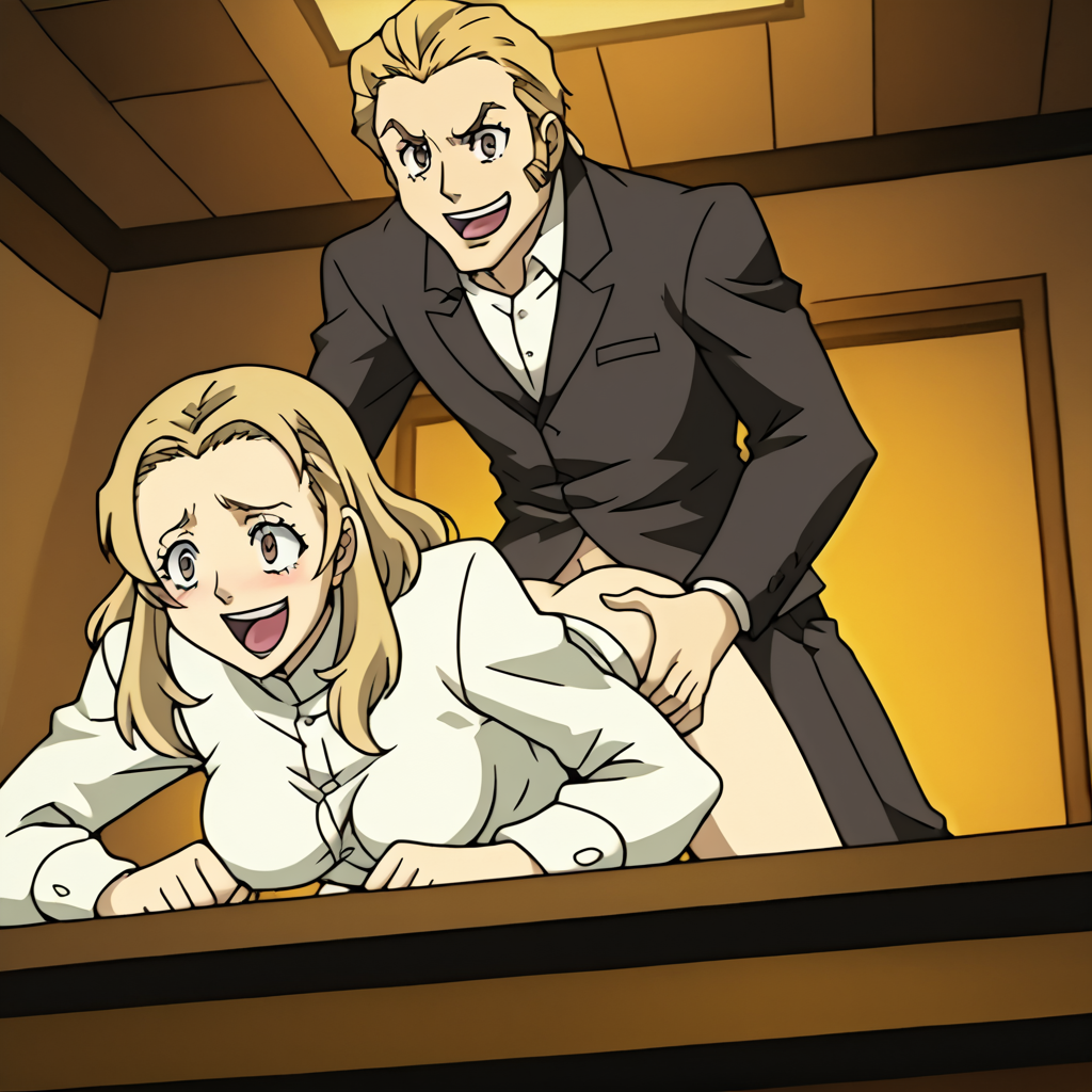 ai_generated baccano! blonde_hair brown_eyes extnctionist female isaac isaac_(baccano!) miria miria_(baccano!) pony_diffusion_xl sex