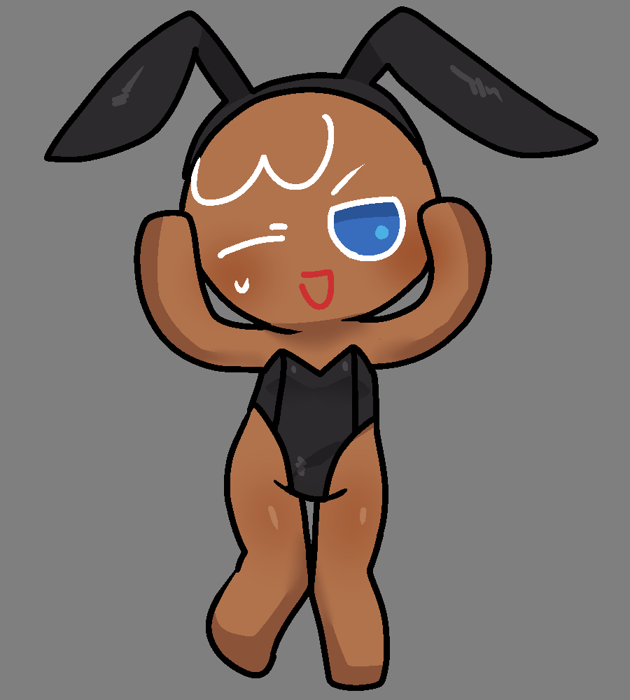 2024 alternate_version_at_source cookie_run cookie_run_kingdom cookie_run_ovenbreak crossdressing fake_animal_ears fake_rabbit_ears gingerbrave gray_background looking_at_viewer male male_only playboy_bunny playboy_outfit rabbit_ears seductive seductive_smile winking_at_viewer