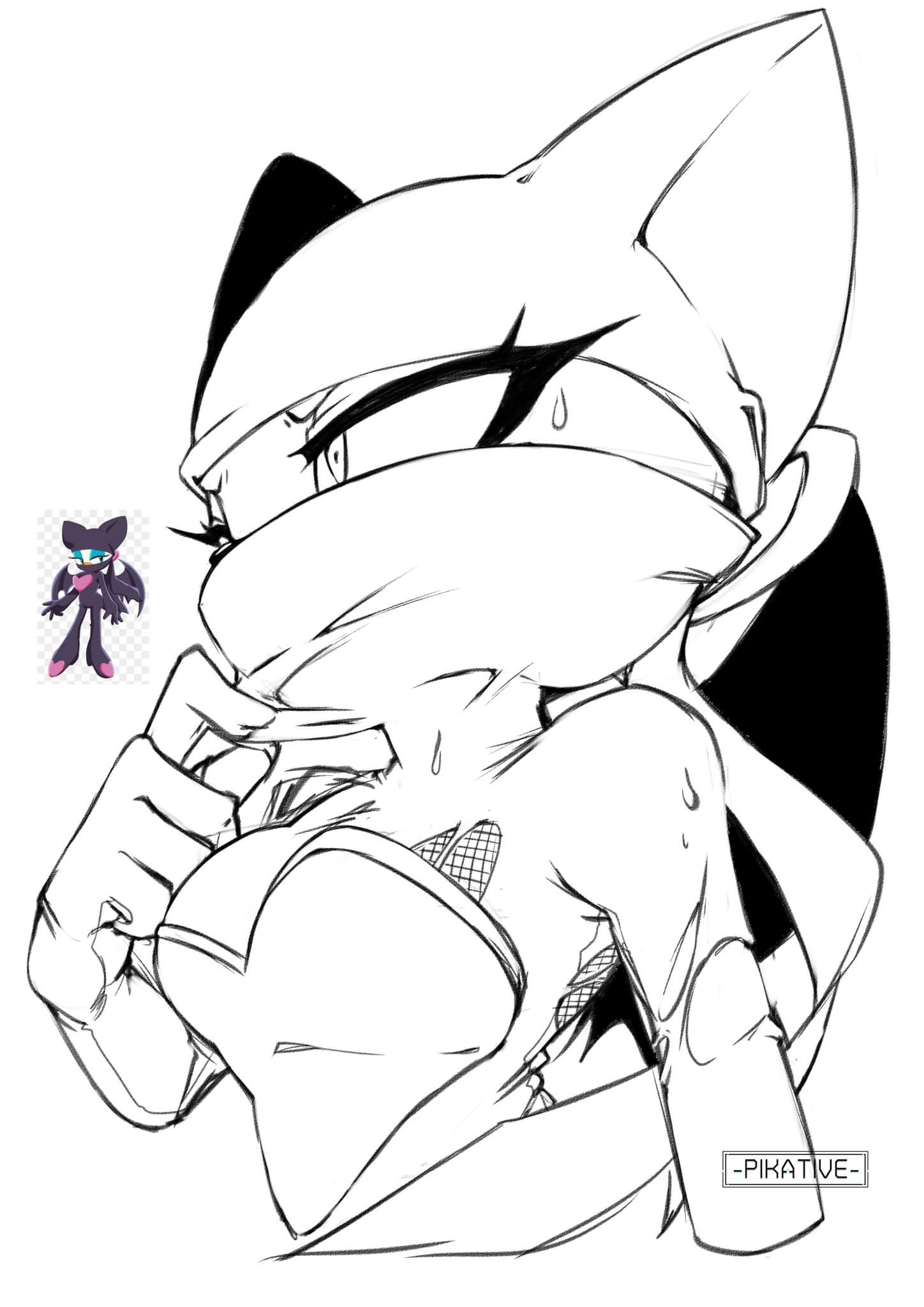 anthro breasts chiropteran clothing eyelashes female hi_res mammal ninja pikative rouge_the_bat sega solo sonic_(series) sonic_adventure sonic_the_hedgehog_(series) torn_clothing warrior wings