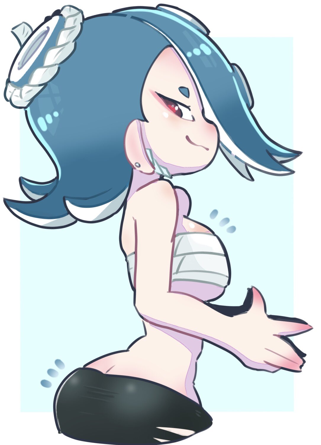 1girls, big breasts, blue theme, breasts, deep cut (splatoon), female, octoling, shiver (splatoon), solo, solo female, splatoon, splatoon 3, tagme, whichdoll