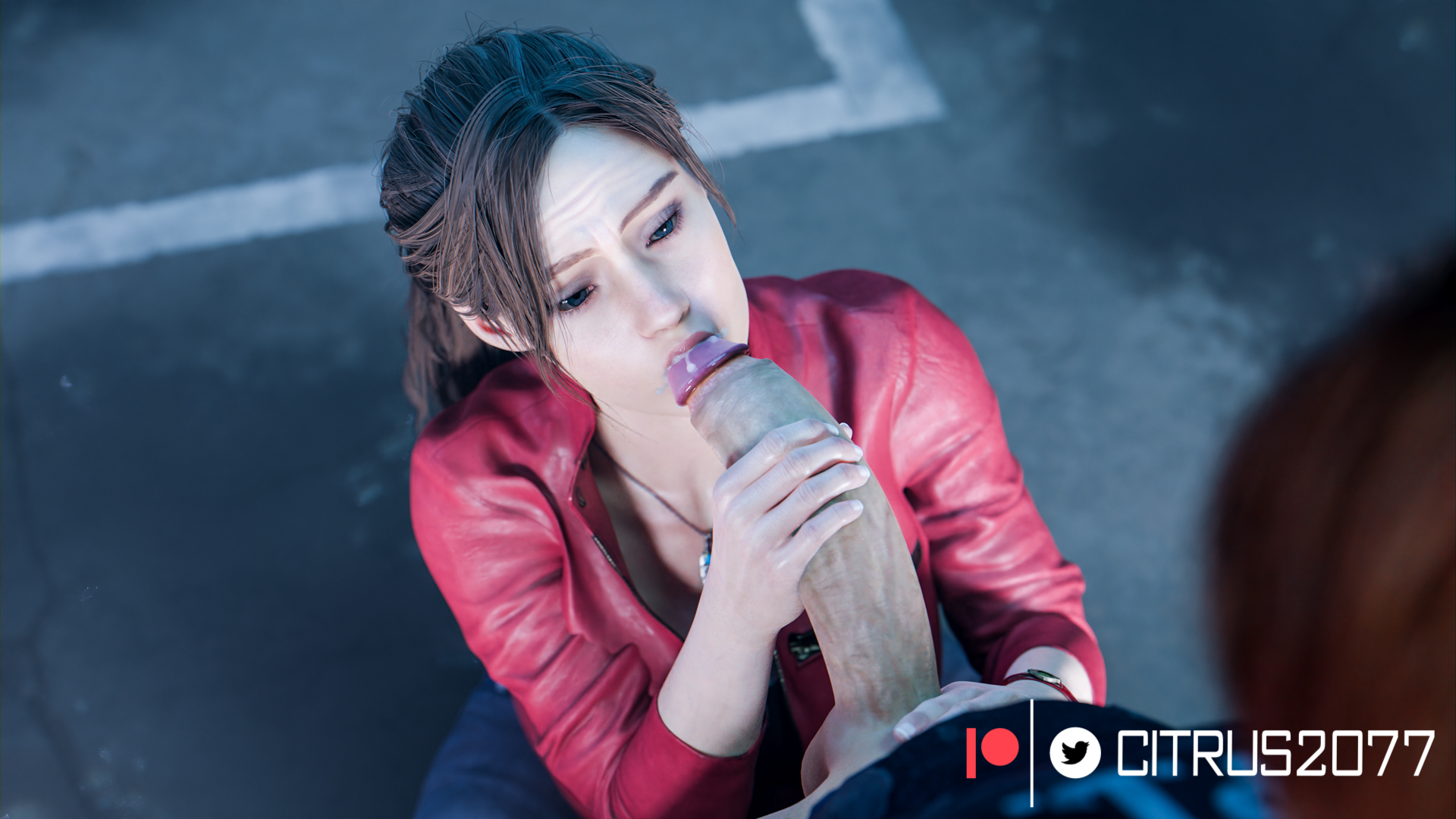 3d, 3d (artwork), ass, blender, blender (software), blowjob, brown hair, citrus2077, claire redfield, cute, excited, female, hourglass figure, huge cock, leon scott kennedy, looking pleasured, male, masturbation, mouthful, oral, oral penetration, oral sex, penis, pleasure face, ponytail, resident evil, resident evil 2, resident evil 2 remake, seductive, seductive look, sensual, sucking, thick, thick ass, thick thighs, wide hips