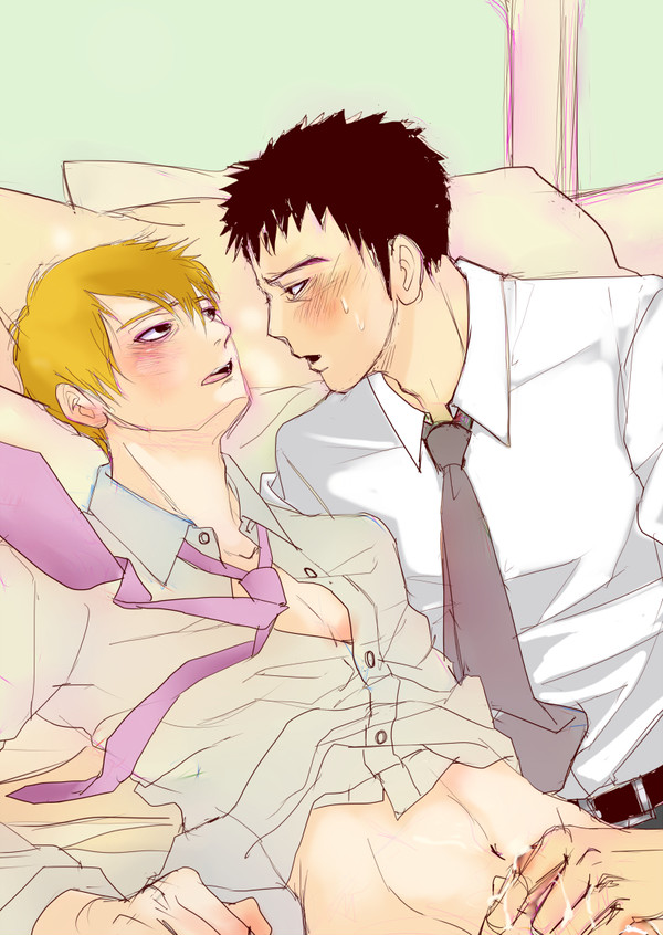 2boys arataka_reigen blush gay handjob katsuya_serizawa male male/male male_only moan mob_psycho_100 multiple_boys orgasm