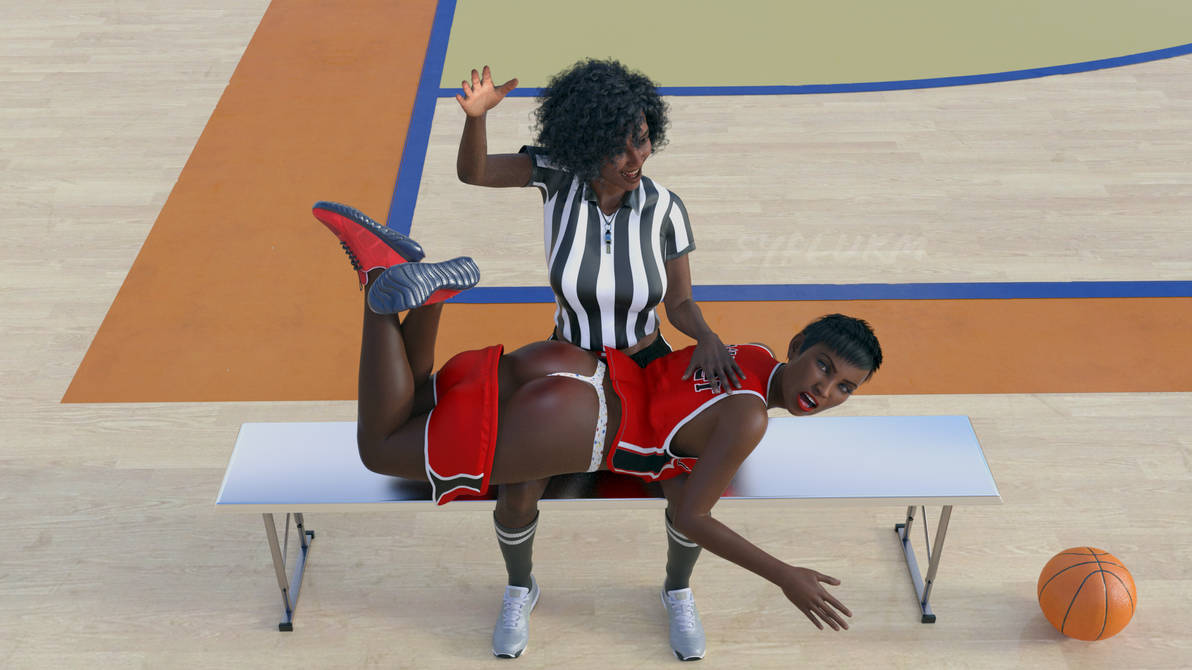 african african_female athletic cheerleader cheerleader_uniform dark-skinned_female dark_skin discipline disgrace female female_only fit_female humiliation over_the_knee_spanking public_exposure public_humiliation punishment red_ass referee skirt_down spank_marks spanked_butt spanking syflurm thong