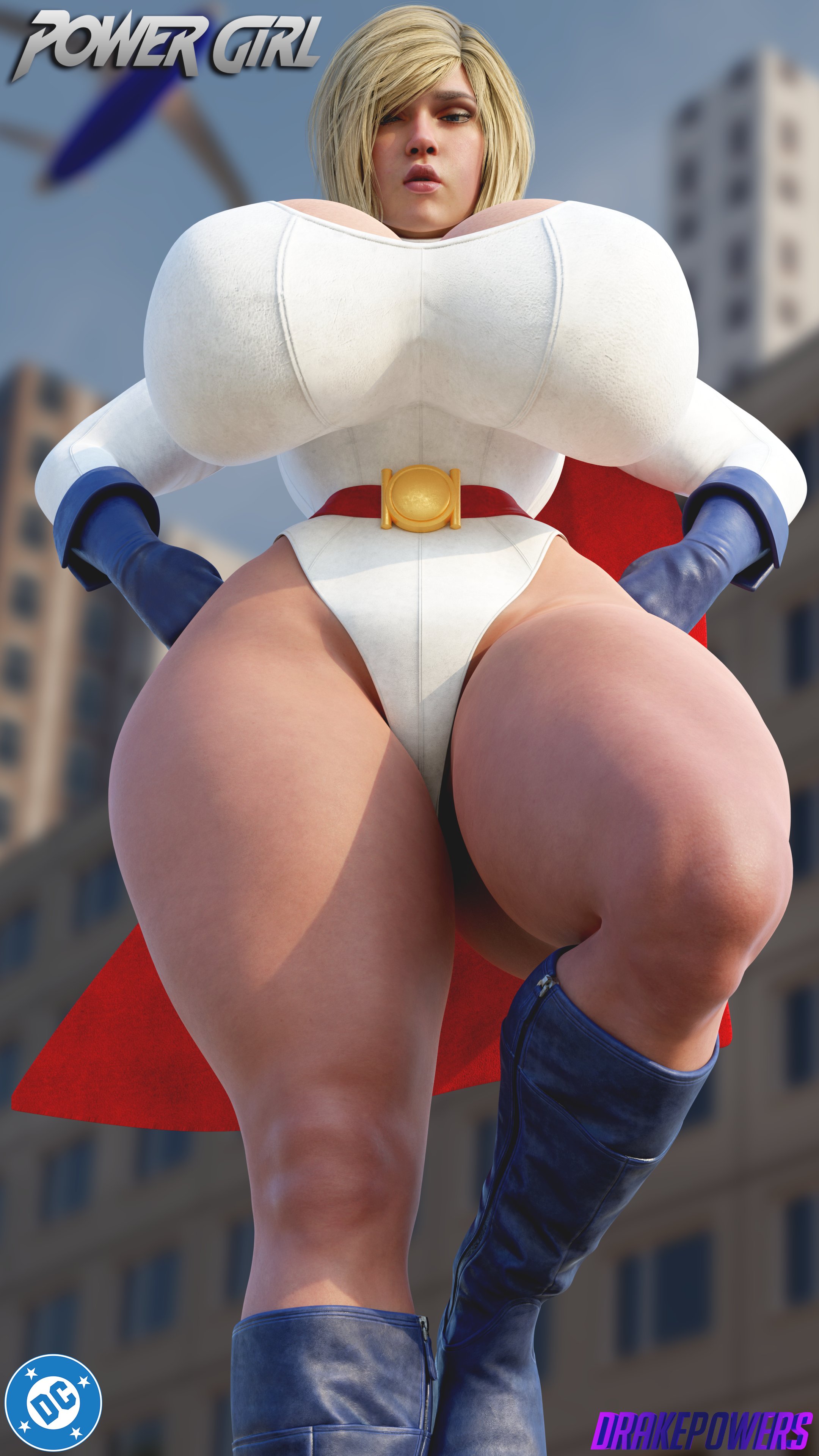1girls, 3d, 3d (artwork), alternate version available, ass, big ass, big breasts, blender, blender (software), blonde hair, blue eyes, bob cut, breasts, busty, character name, curvy, cute, dc, dc comics, drakepowers, female, female only, fully clothed, hourglass figure, huge breasts, injustice 2, kara zor-l, karen starr, large breasts, looking pleasured, medium hair, pose, posing, power girl, power girl (injustice), seductive, seductive look, sensual, signature, solo, superman (series), text, thick, thick ass, thick thighs, wide hips