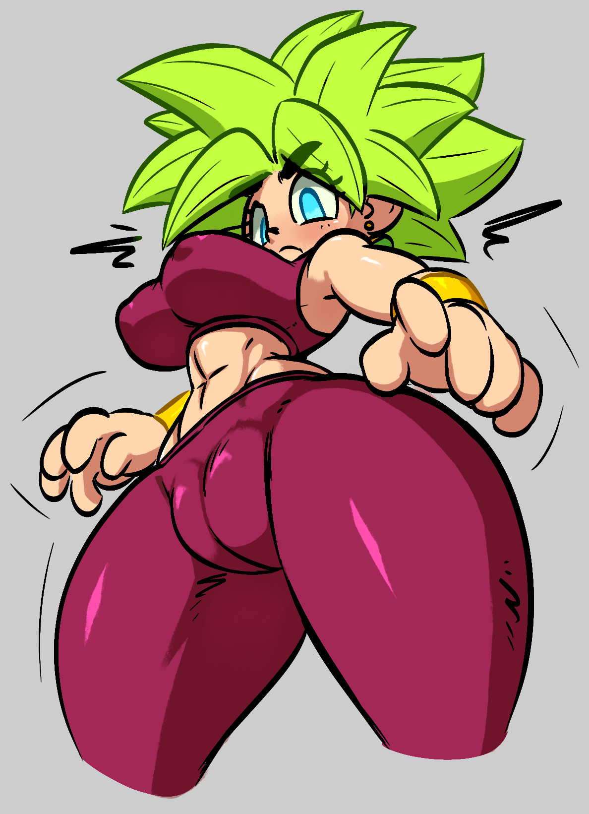 1girls, abs, alternate version available, armwear, big breasts, blue eyes, bottomwear, bracelet, breasts, cameltoe, clothing, dragon ball, dragon ball super, earrings, erect nipples, female, female only, green hair, hair, huge breasts, jellot, kefla, looking at viewer, motion lines, nipples, pussy, red pants, red topwear, shoes, sideboob, solo, solo female, spiky hair, thick thighs, thighs, topwear