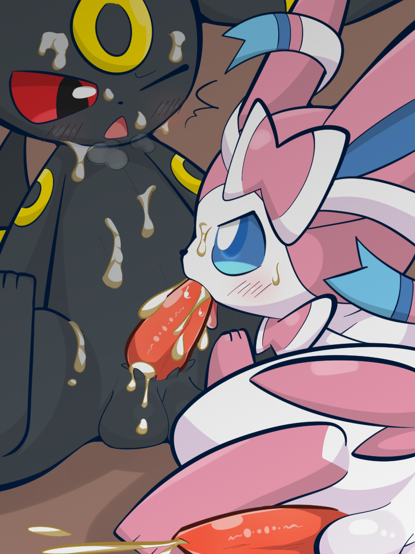 duo eeveelution fellatio genitals licking licking_penis male male/male male_only male_sylveon nintendo oral penile penis penis_licking pokémon_(species) pokemon pokemon_(species) sateco sex sylveon umbreon video_games