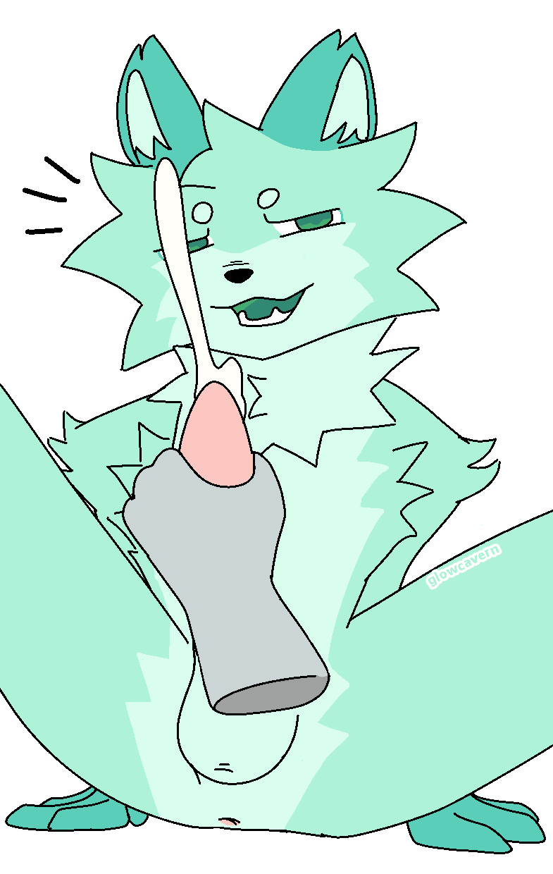 1boy cum cumshot disembodied_hand feizao_(kaiju_paradise) fluffy furry glowcavern handjob kaiju_paradise male open_mouth penis roblox roblox_game self_upload tagme