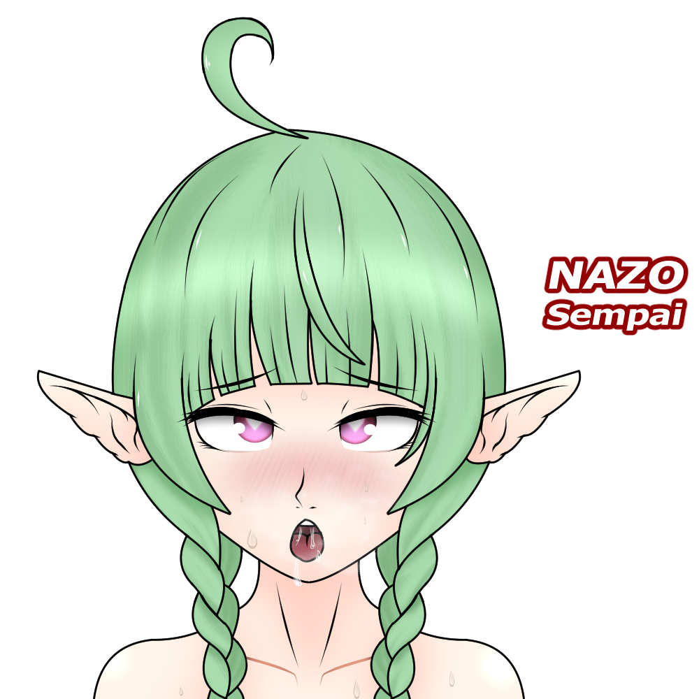 1girls ahe_gao ahoge bangs bare_shoulders braid close-up collarbone completely_nude drooling eyes_rolling_back female female_only fire_emblem fire_emblem_awakening green_hair heart-shaped_pupils nah_(fire_emblem) nazosempai nintendo nude nude_female open_mouth pink_eyes pointy_ears saliva saliva_trail short_hair shoulders solo sweat twin_braids twintails upper_body white_background