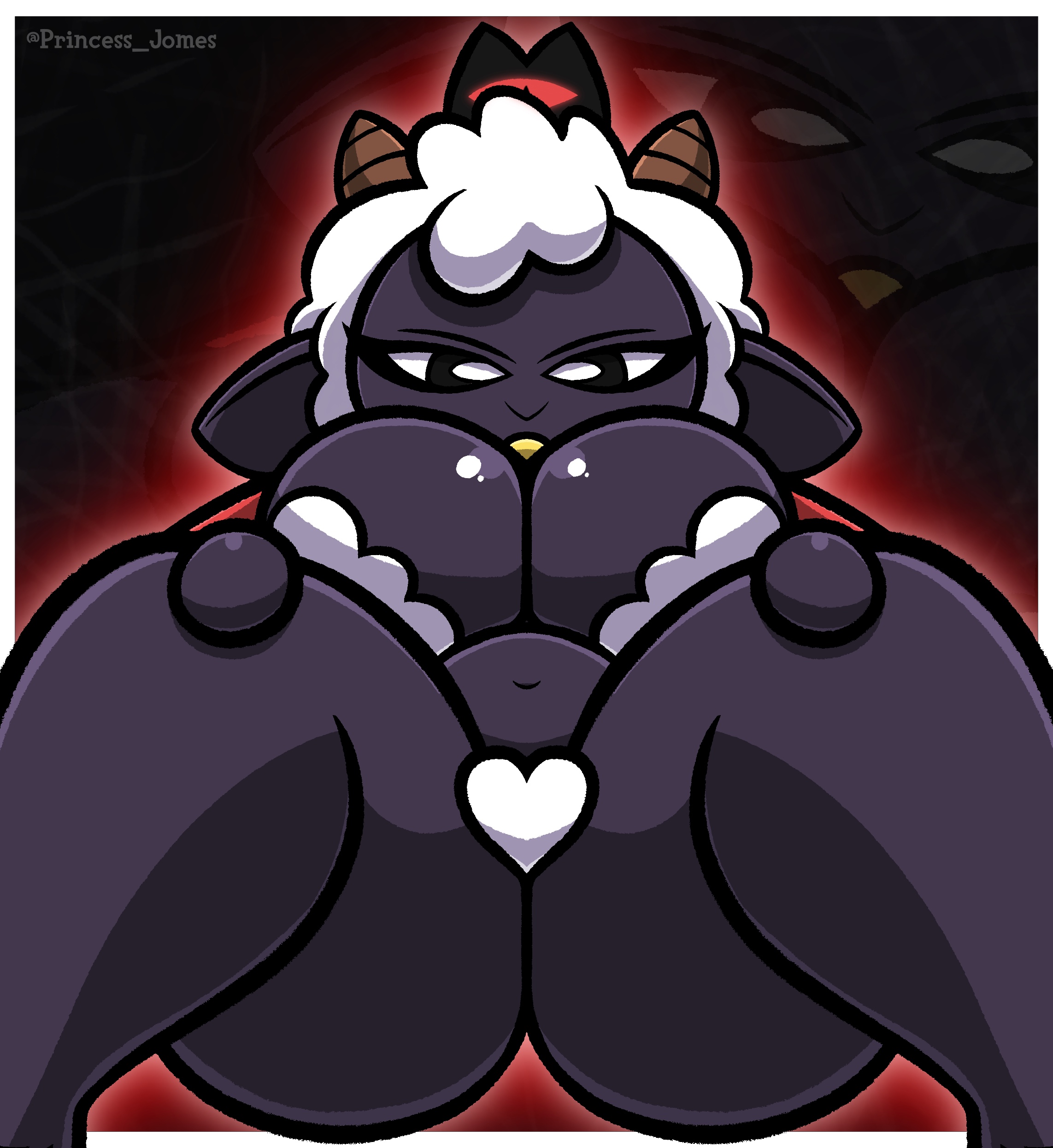 big breasts, breasts, caprine, cult of the lamb, devolver digital, female, lamb (cult of the lamb), princess jomes, sheep, tagme