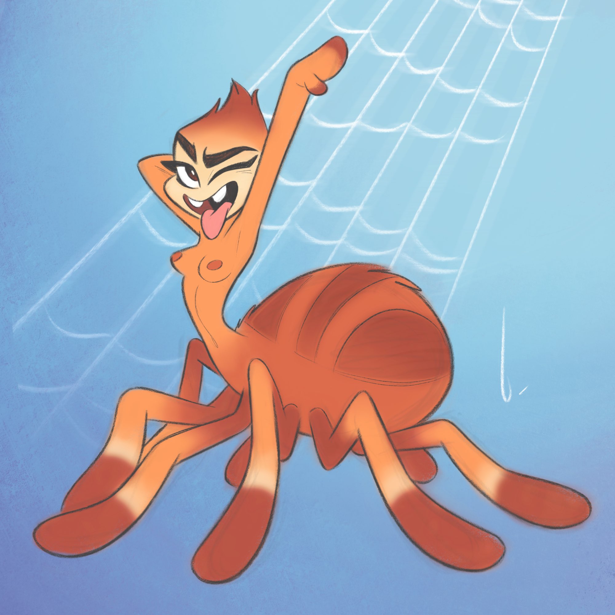 anthro, big breasts, birchbeer, birchly, breasts, female, ms. tarantula (the bad guys), tagme, the bad guys