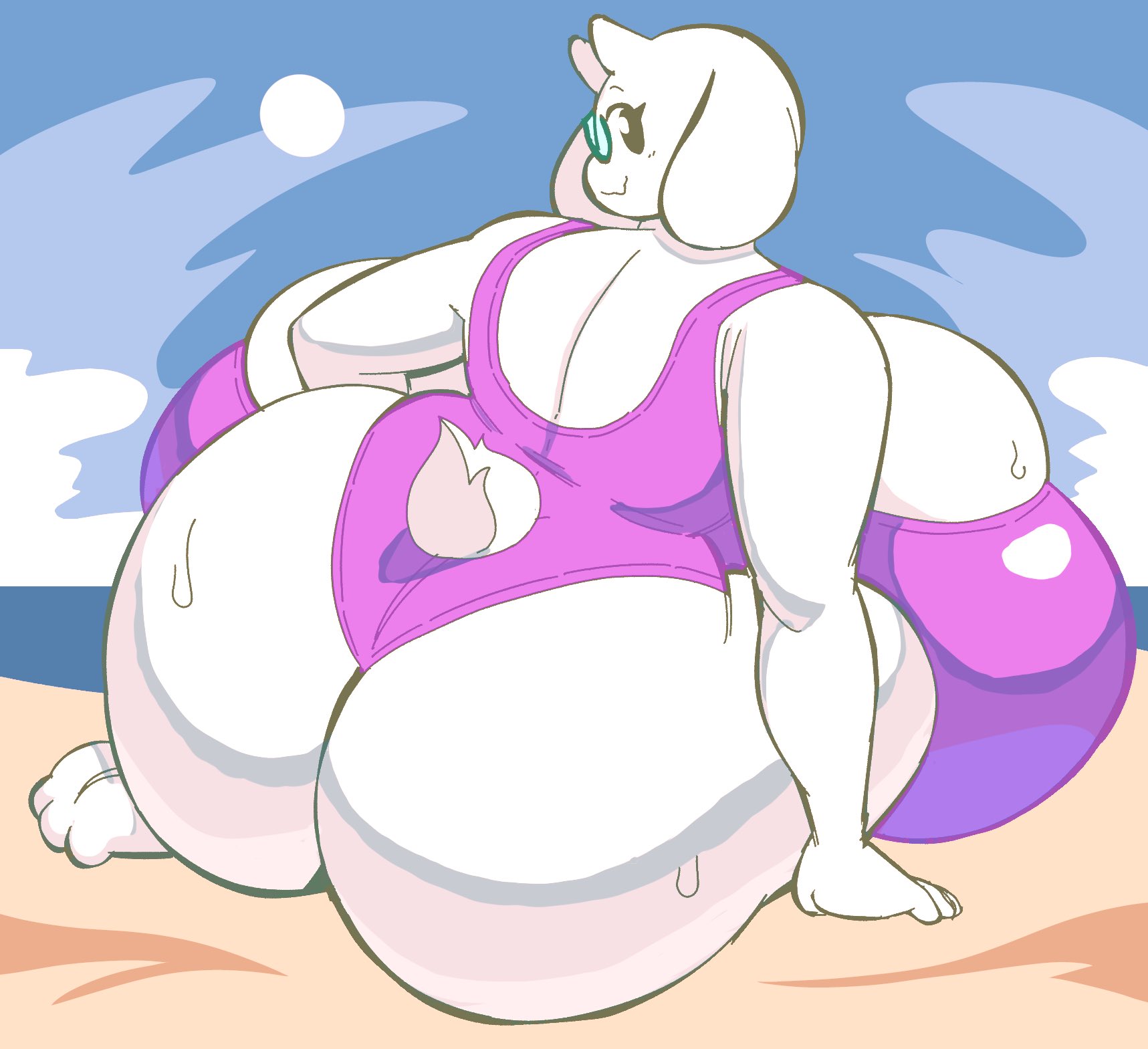angstrom, anthro, ass, big ass, big breasts, big butt, breasts, breasts bigger than head, breasts bigger than torso, enormous breasts, female, giant breasts, gigantic breasts, huge ass, huge breasts, huge butt, hyper breasts, large ass, large breasts, large butt, massive ass, massive breasts, massive butt, swimsuit, toriel, undertale, undertale (series)