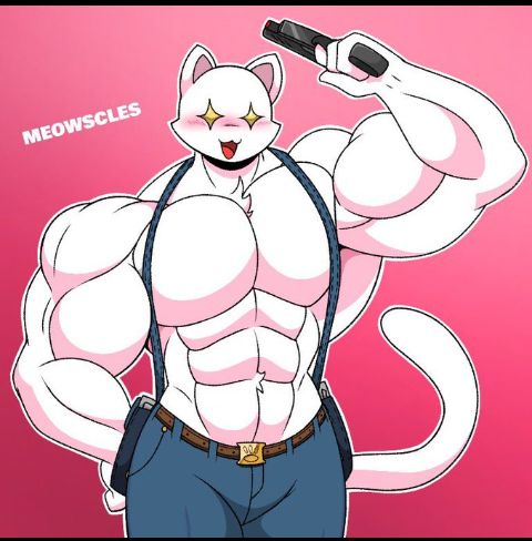 anthro domestic_cat fortnite ghost_meowscles male_only meowscles_(fortnite) muscular muscular_male smile