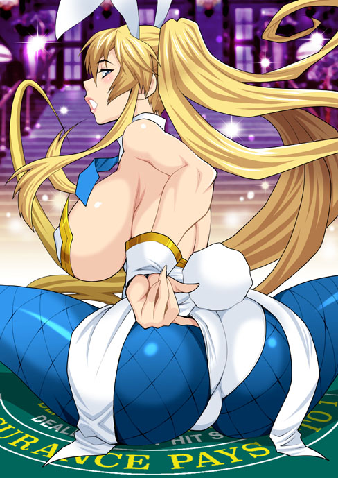 artoria_pendragon artoria_pendragon_(lancer) artoria_pendragon_(swimsuit_ruler) ass ass_focus back back_view backboob big_ass big_breasts big_butt blonde_female blonde_hair breasts bunny_ears bunny_girl bunny_tail bunnysuit butt fate/grand_order fate_(series) large_ass large_breasts leotard lips mouth_open side_view sideboob tagme thick thighs yukiyanagi