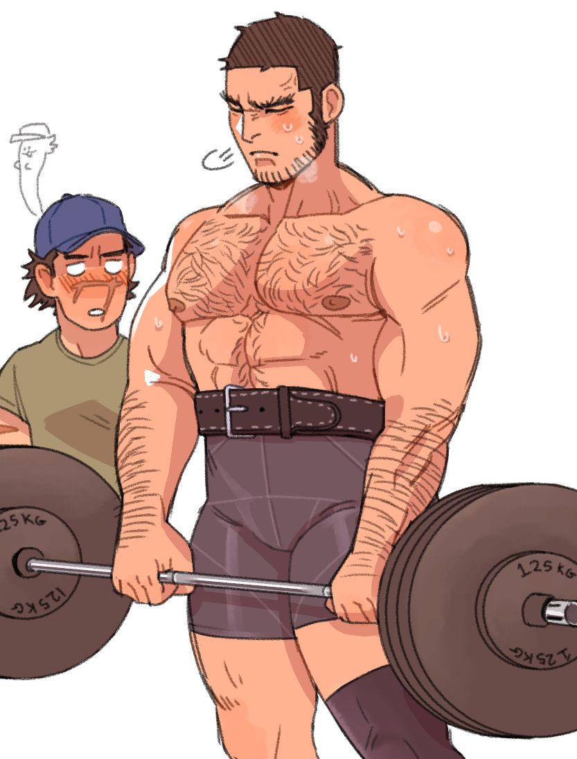 2boys bara body_hair golden_kamuy hairy hairy_male lifting male/male male_focus male_only muscular muscular_male sugimoto_saichi tanigaki_genjirou