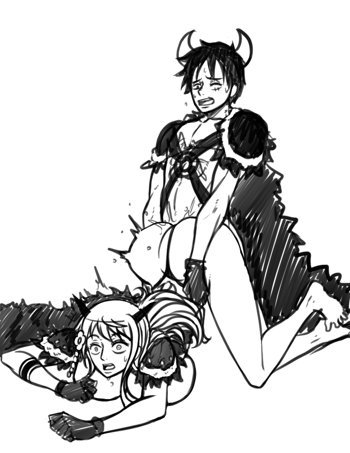 1boy 1boy1girl 1girls ambiguous_penetration ass beast_pirates beast_pirates_(cosplay) big_breasts black_hair breasts cape chest_strap curvy_female dat_ass doggy_style face_down_ass_up female flower_in_hair from_behind from_behind_position gerardosteel long_hair male monkey_d_luffy muscular_male nami one_piece scar sex short_hair shoulder_pads straight sweat thong thong_aside thrusting