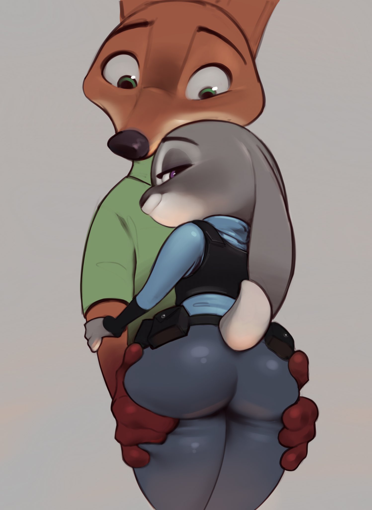 big_ass clothing female judy_hopps naughty_face nick_wilde qupostuv35 smile zootopia