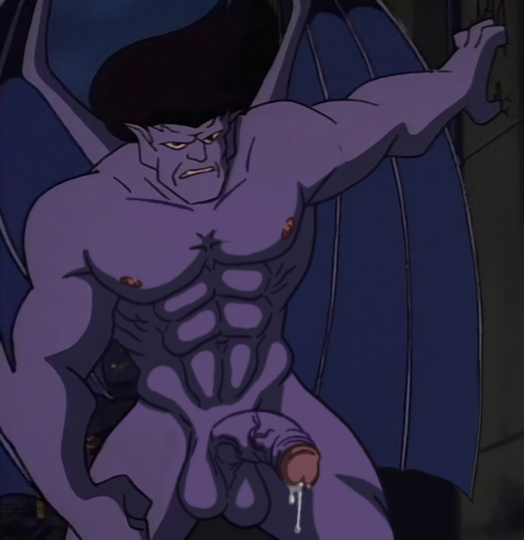 balls edit edited erection gargoyles genitals goliath_(gargoyles) male male_only penis retracted_foreskin screencap screenshot screenshot_edit uncut wings