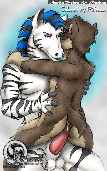 2boys anal anal_sex anthro anthro_only balls couple cum darkan equine erection furry furry_only gay male male/male male_only no_humans open_mouth penetration penis pittman scotty_zebra sex sheath sitting straddle zebra