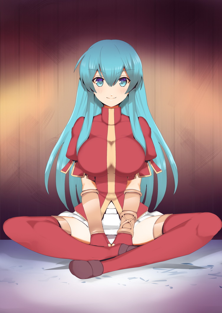 1girls bangs bare_thighs blue_eyes blue_hair breasts eirika_(fire_emblem) female female_only fingerless_gloves fire_emblem fire_emblem:_the_sacred_stones flashing footwear fukui_sora gloves imminent_flashing imminent_undressing large_breasts light_blue_eyes light_blue_hair long_hair looking_at_viewer nintendo panties pantyshot pantyshot_(sitting) sitting skirt smile solo thighhighs thighs underwear undressing upskirt white_panties