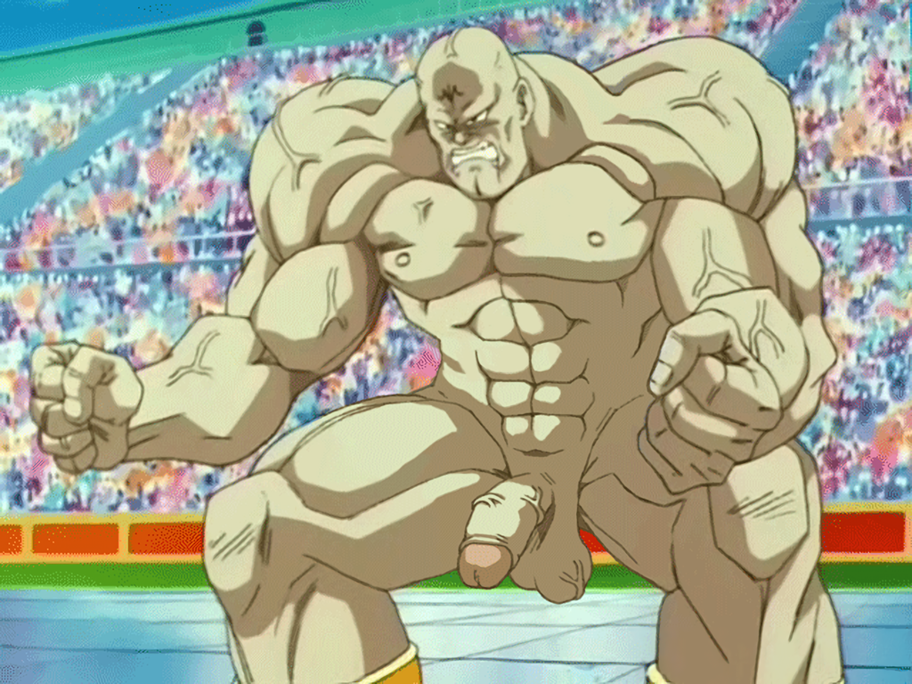 bald balls bara big_muscles dragon_ball dragon_ball_z edit edited editfag erection genitals hyper_muscles male male_only naked nipples nude penis retracted_foreskin screencap screenshot screenshot_edit spopovich uncut unknown_artist