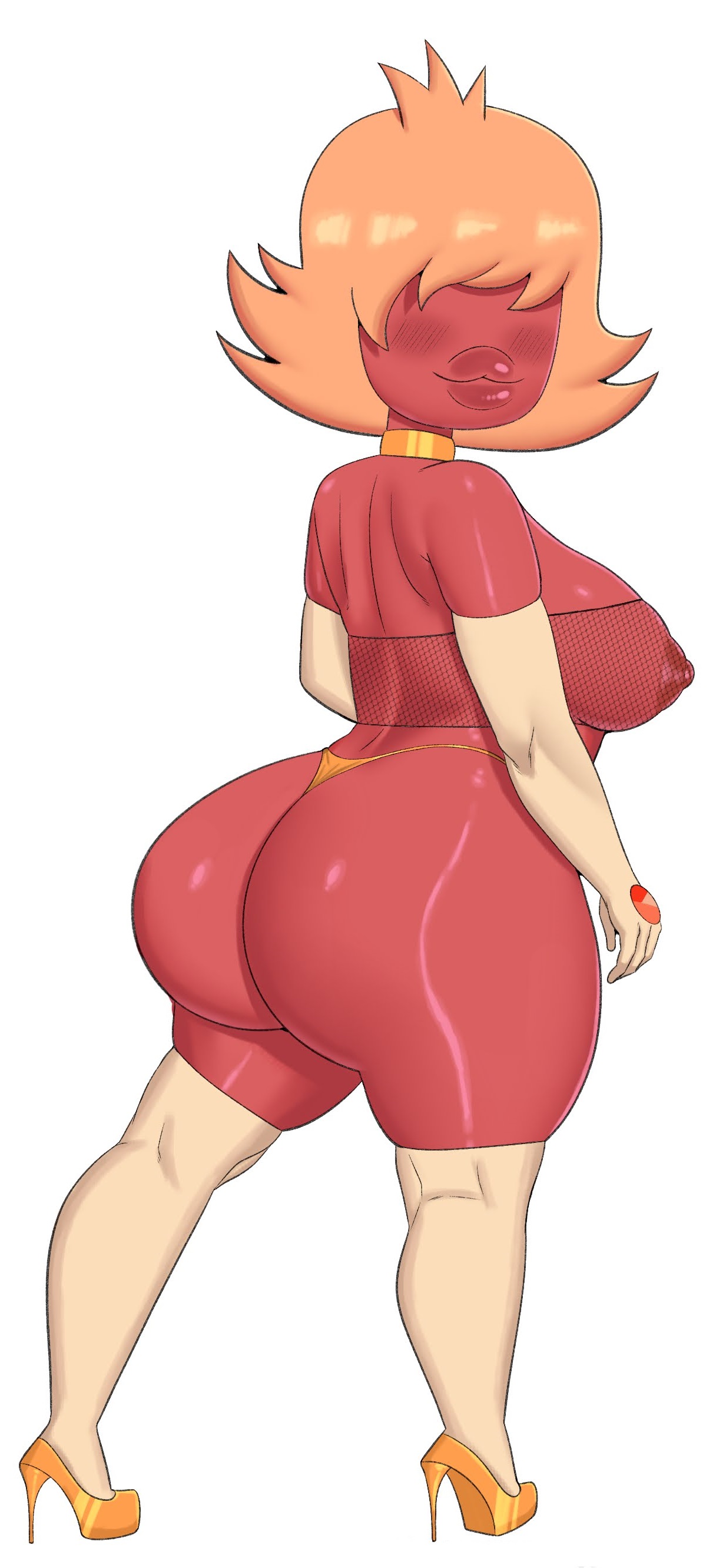 1girls, ass, big ass, big breasts, big butt, breasts, cartoon network, coldarsenal, crystal thots, female, gem (species), hair over eyes, high heels, off colors (steven universe), padparadscha (steven universe), shortstack, solo, solo female, steven universe, steven universe future, tagme, thick thighs