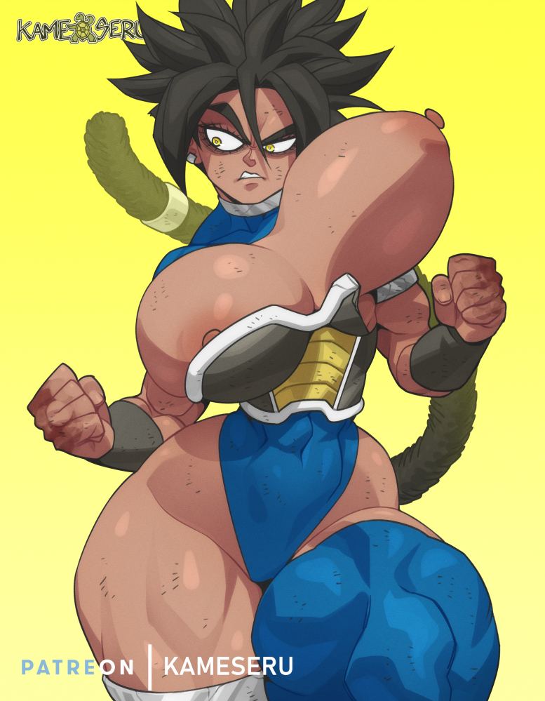 1boy 1girls abs angry angry_face areolae big_breasts black_hair bouncing_breasts breasts broken_armor child_bearing_hips dragon_ball female kameseru large_breasts matsuna_(kameseru) monkey_tail muscular muscular_arms muscular_female muscular_legs muscular_thighs narrow_waist nipple_slip nipples oc original_character revealing_clothes saiyan saiyan_armor saiyan_tail skimpy skimpy_clothes solo solo_female tail thick thick_thighs tight_clothing voluptuous wide_hips