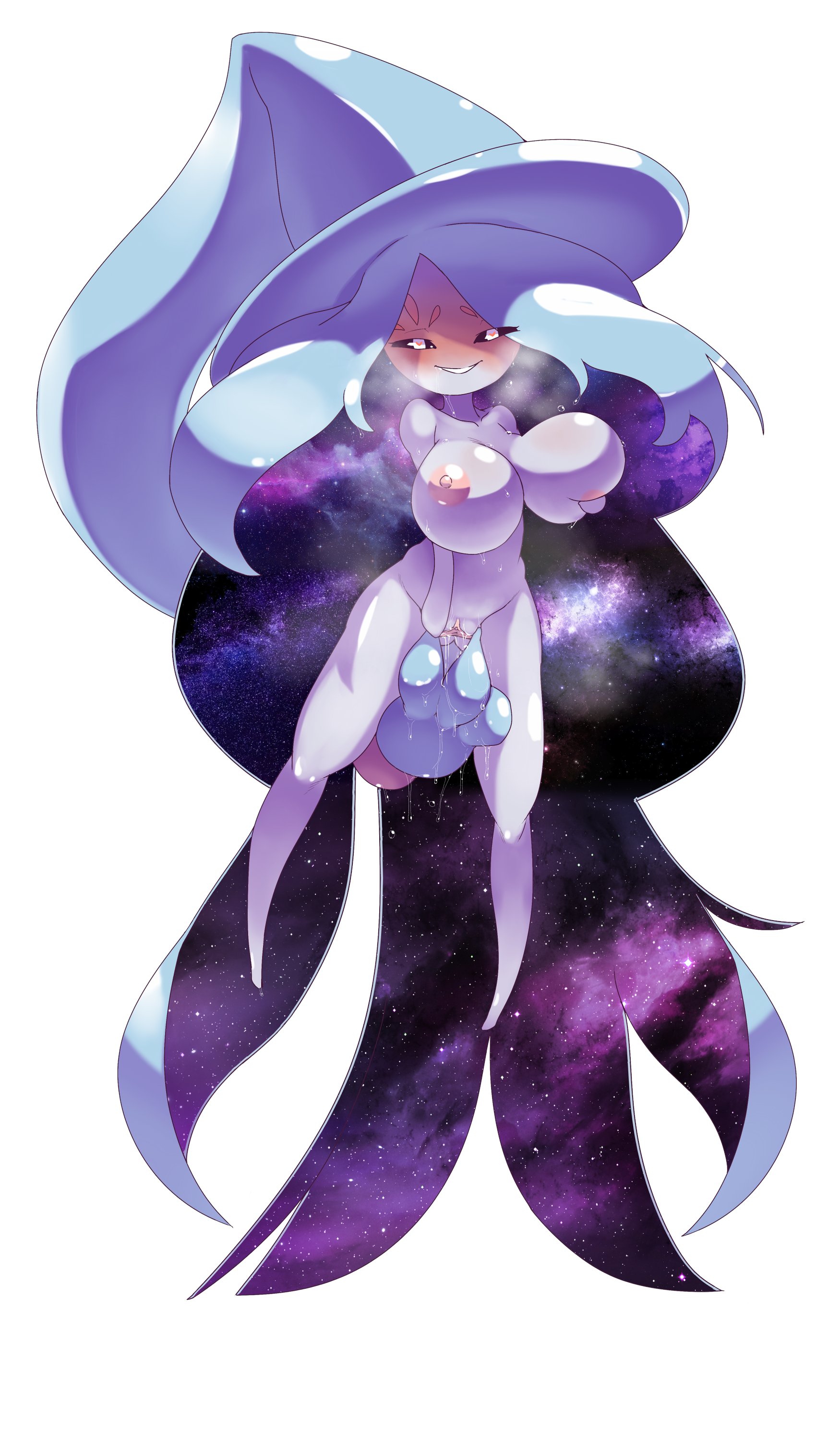 areolae, breasts, female, hat, hatterene, nipples, opqhlak, pokémon (species), pokemon, pokemon (species), pussy, top down