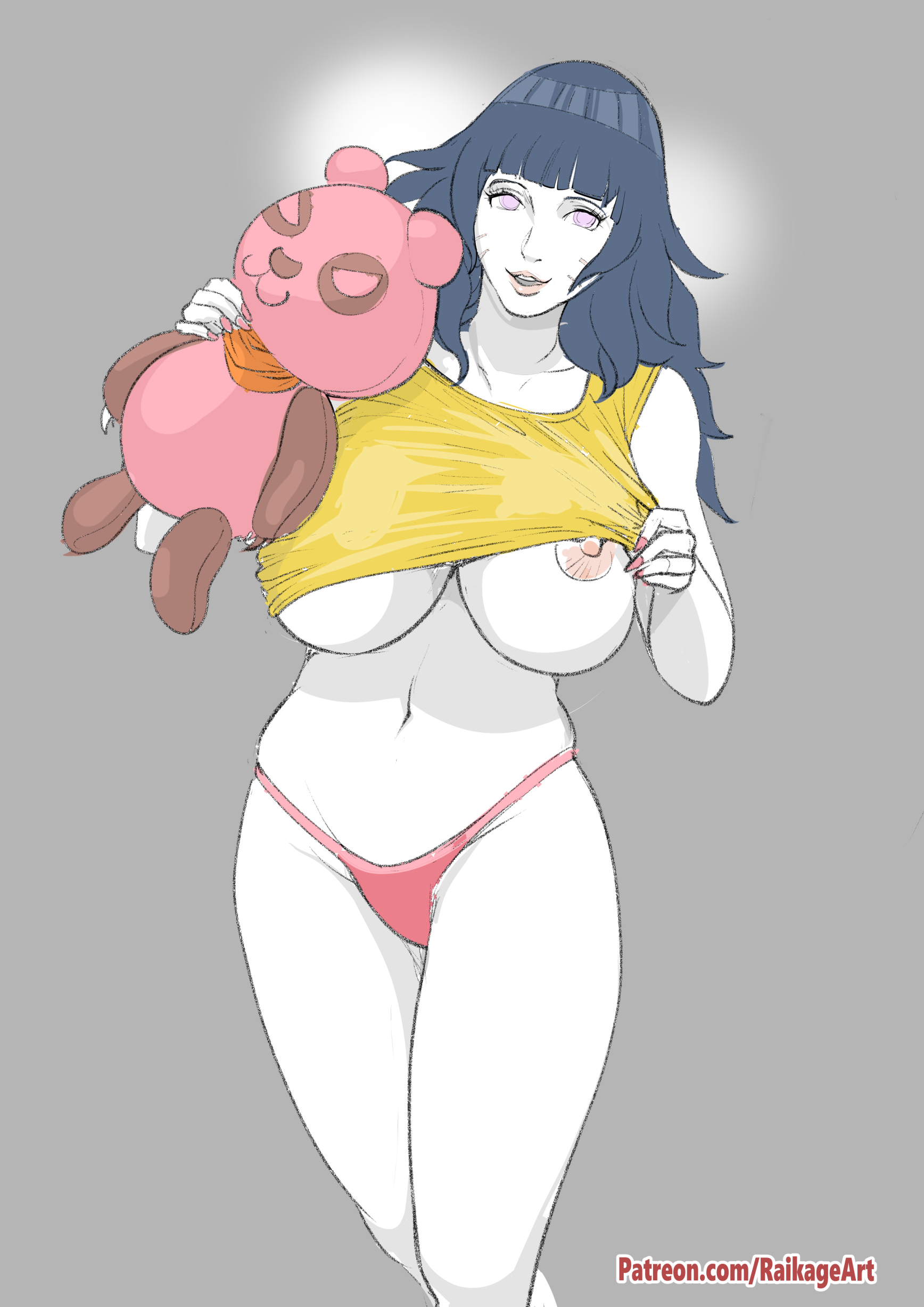1girls, aged up, big breasts, black hair, boruto: naruto next generations, breasts, female, female only, huge breasts, large breasts, long hair, naruto, naruto (series), naruto shippuden, raikage art, solo, teenage girl, thick thighs, uzumaki himawari, voluptuous