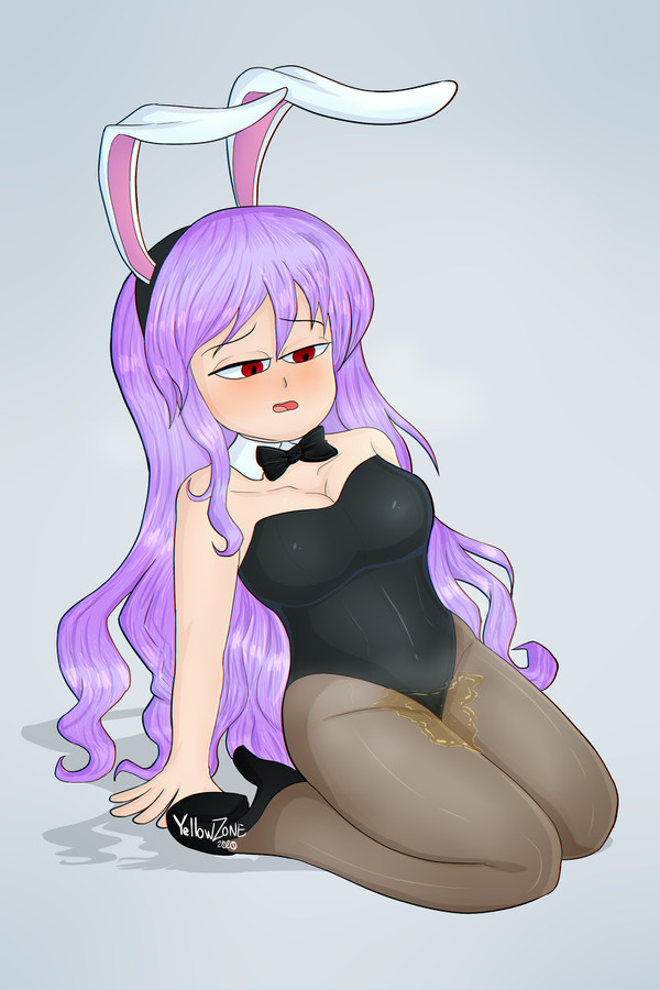 blush bunny_ears bunny_girl bunnysuit leotard omorashi peeing peeing_on_floor peeing_self piss_soaked piss_soaked_clothes purple_hair reisen_udongein_inaba touhou wetting wetting_self yellowzonemx