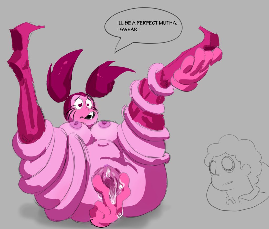 1boy, 1girls, aged up, artist request, big ass, big breasts, dialogue, female, gem (species), heart-shaped pupils, holding up legs, impregnation request, legs lifted, legs up, male, pussy, pussy juice, reaction bubble, sketch, spinel (steven universe), spread pussy, steven quartz universe, steven universe, steven universe future, tagme, thigh boots, thigh high boots, vagina, venus body