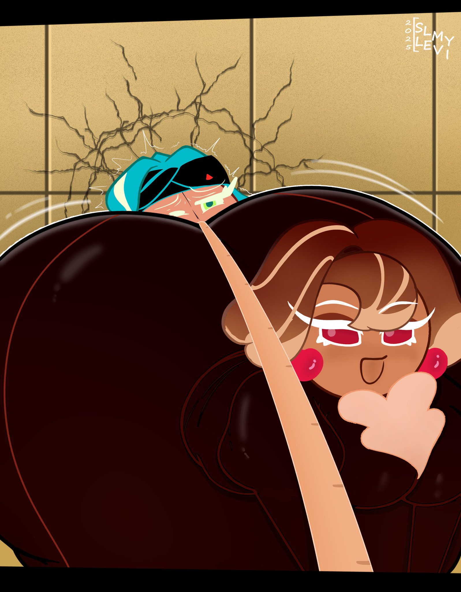 2girls, alternative version available, arched back, ass, ass body, ass focus, ass on face, ass smothering, ass up, bbw, big ass, bottom heavy, chocolate bonbon cookie, chubby, cookie run, cookie run ovenbreak, discomfort, dress, face to ass, hyper, hyper ass, hyper butt, leash, leash pull, makima fart inflation, meme, smothering, smothering ass, sour belt cookie, ssleviathann, unusual fart, wide hips, yuri