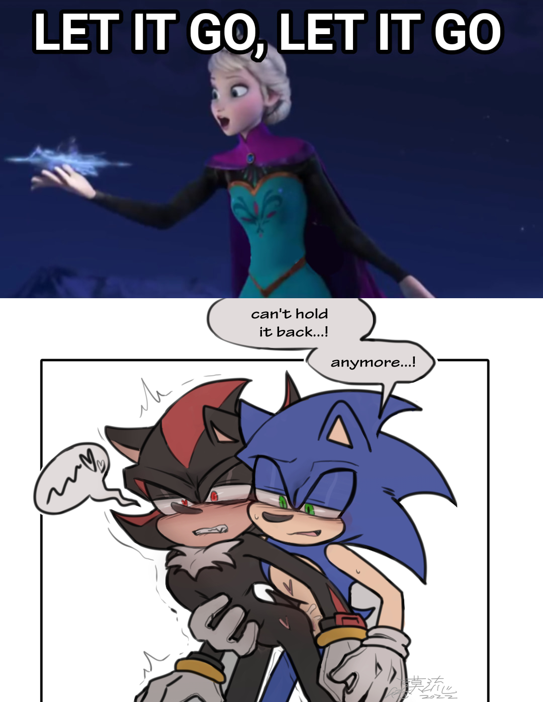 1girls, 2boys, anal, anal sex, anthro, artist request, clothing, crossover, elsa (frozen), female, frozen (film), furry, gay, gay sex, male, meme, penetration, penis, sega, shadow the hedgehog, sonic (series), sonic the hedgehog, sonic the hedgehog (series), yaoi