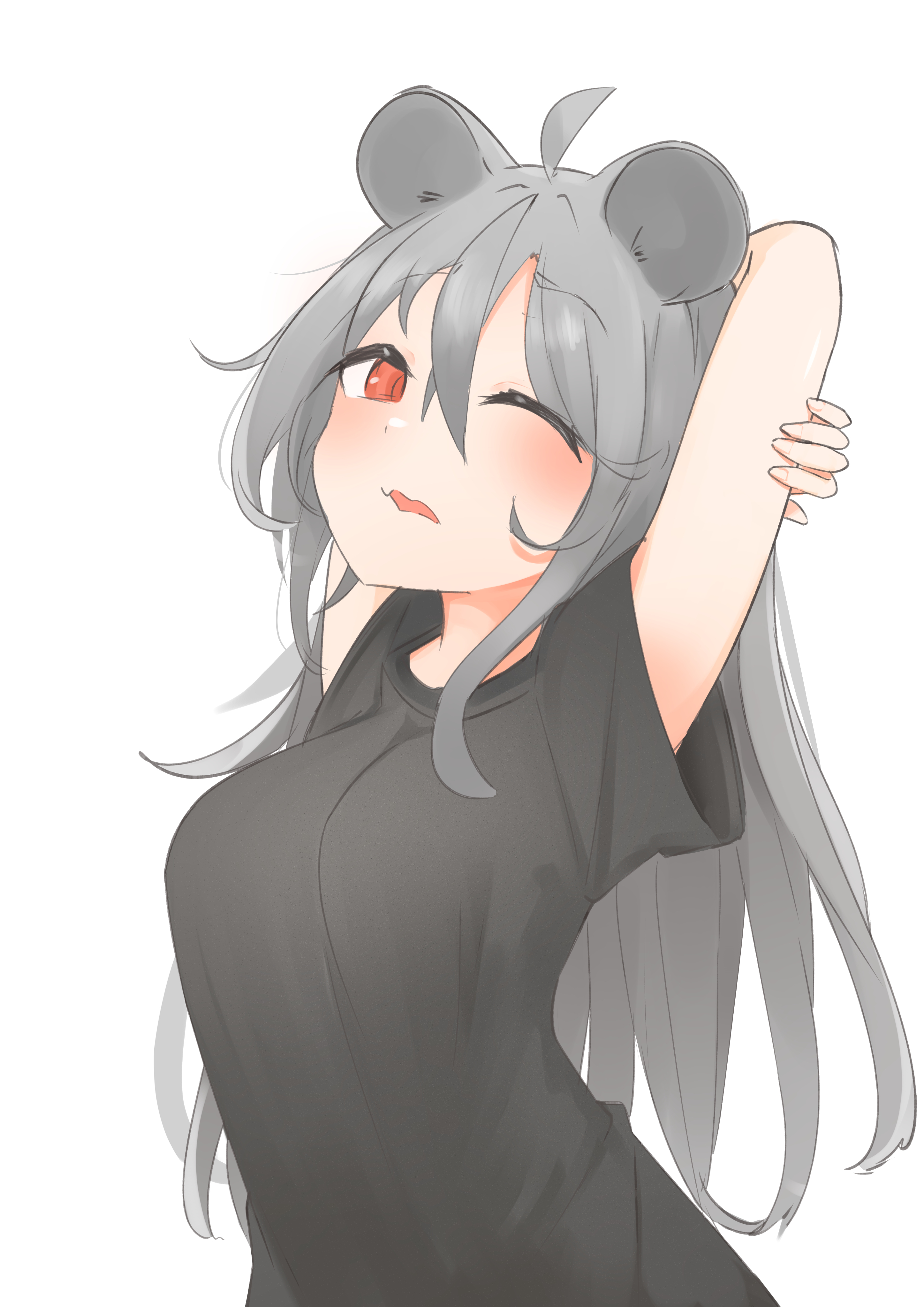 big breasts, breasts, daebom, female, maus, maus (daebom), shirt, war thunder, yawn