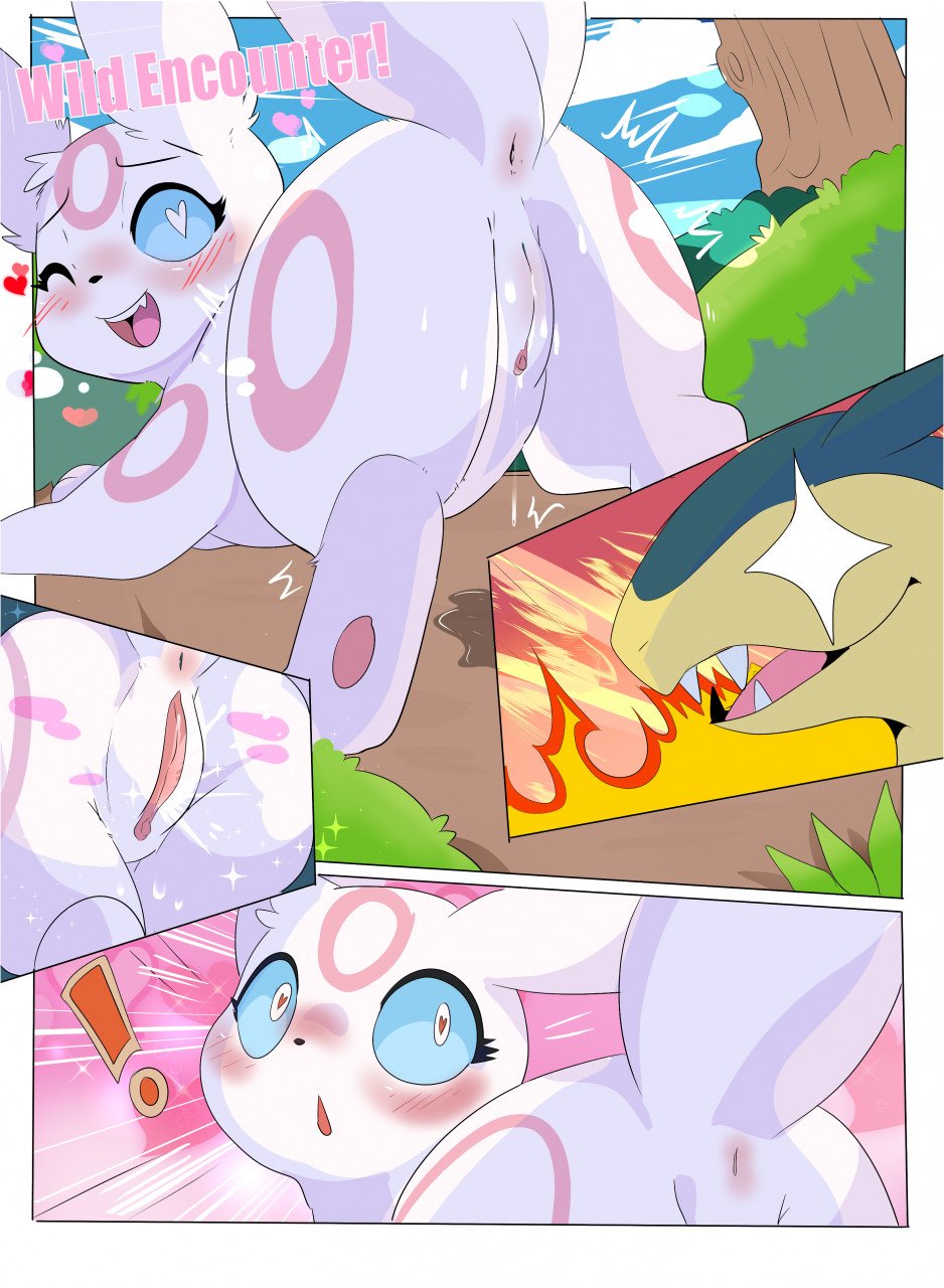 <3_eyes anthro anus blue_eyes blush bodily_fluids day duo eeveelution exclamation_point female feral fire generation_2_pokemon genital_fluids genitals heart hi_res inviting looking_at_viewer luuriolu male male/female minttu_(loimu) nintendo one_eye_closed open_mouth outside pokemon pokemon_(species) pussy pussy_juice raised_tail sharp_teeth teeth typhlosion umbreon video_games white_body