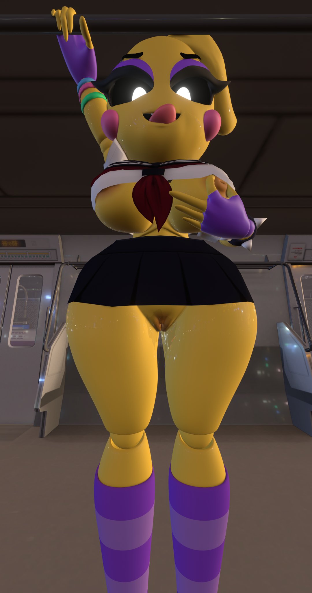 1girls 3d adri164 areola black_eyes bodily_fluids bottomwear braless chicken clothing dripping_pussy exhibitionism exposed_pussy female female_focus five_nights_at_freddy's five_nights_at_freddy's_2 genital_fluids genitals hi_res hourglass_figure licking_lips looking_at_viewer looking_down miniskirt nipple_fetish nipple_play nipples no_bra no_panties orange_areola pantyless public pussy pussy_juice robot robot_girl school_uniform scottgames skirt solo solo_female thighhigh_socks toy_chica_(eroticphobia) toy_chica_(fnaf) underboob uniform video_games wet_pussy yellow_body